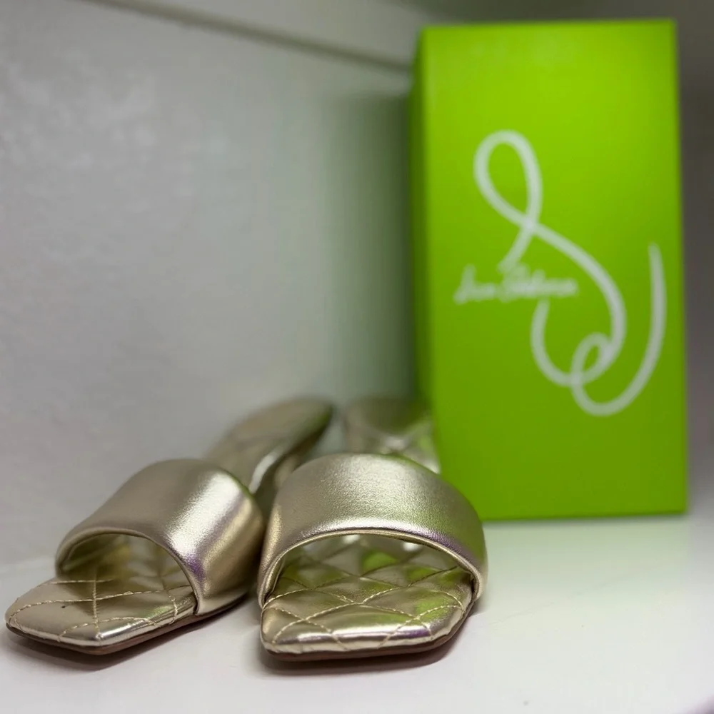 Sam Edelman Gold Slide Sandals